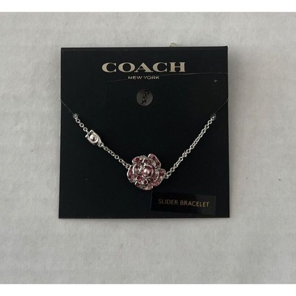 Coach Signature CG069 Tea Rose Slider Bracelet Pink Silver - Picture 4 of 9
